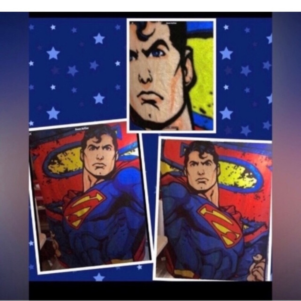 DC Comics Superman Throw Blanket - Blue, Red, Yellow, Black